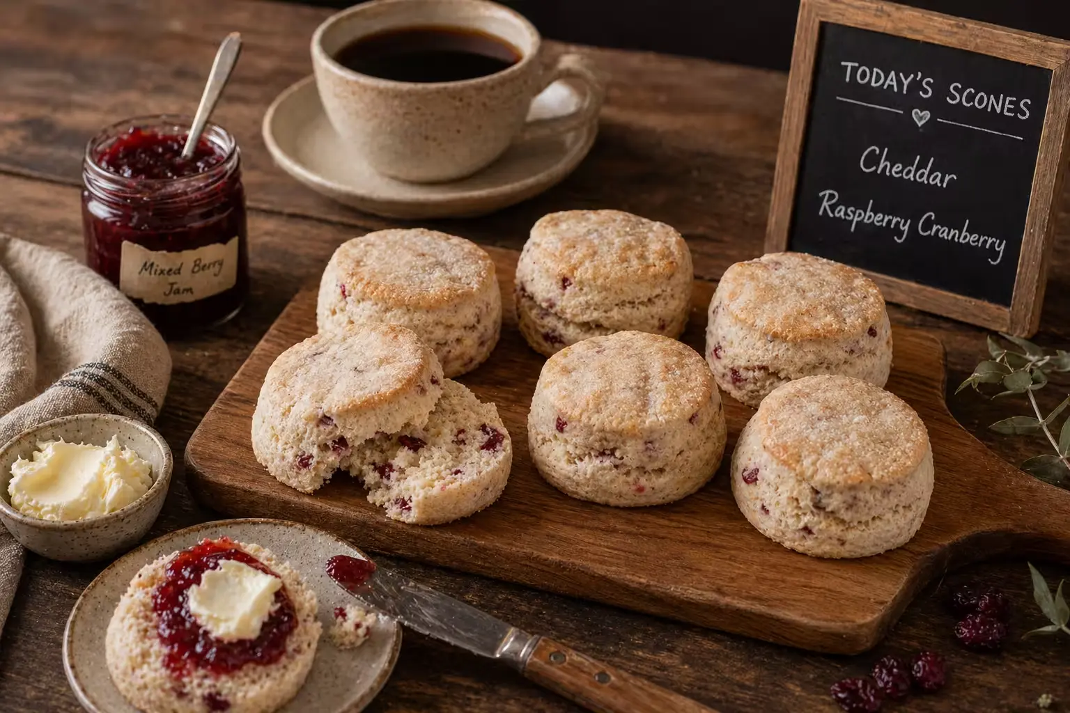 Cafe display pastries from Town Talk Bakery for wholesale bakery counters